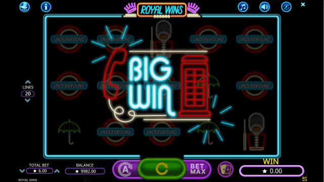 Игровой интерфейс Royal Wins 2