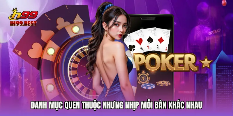 Danh mục quen thuộc nhưng nhịp mỗi bàn khác nhau